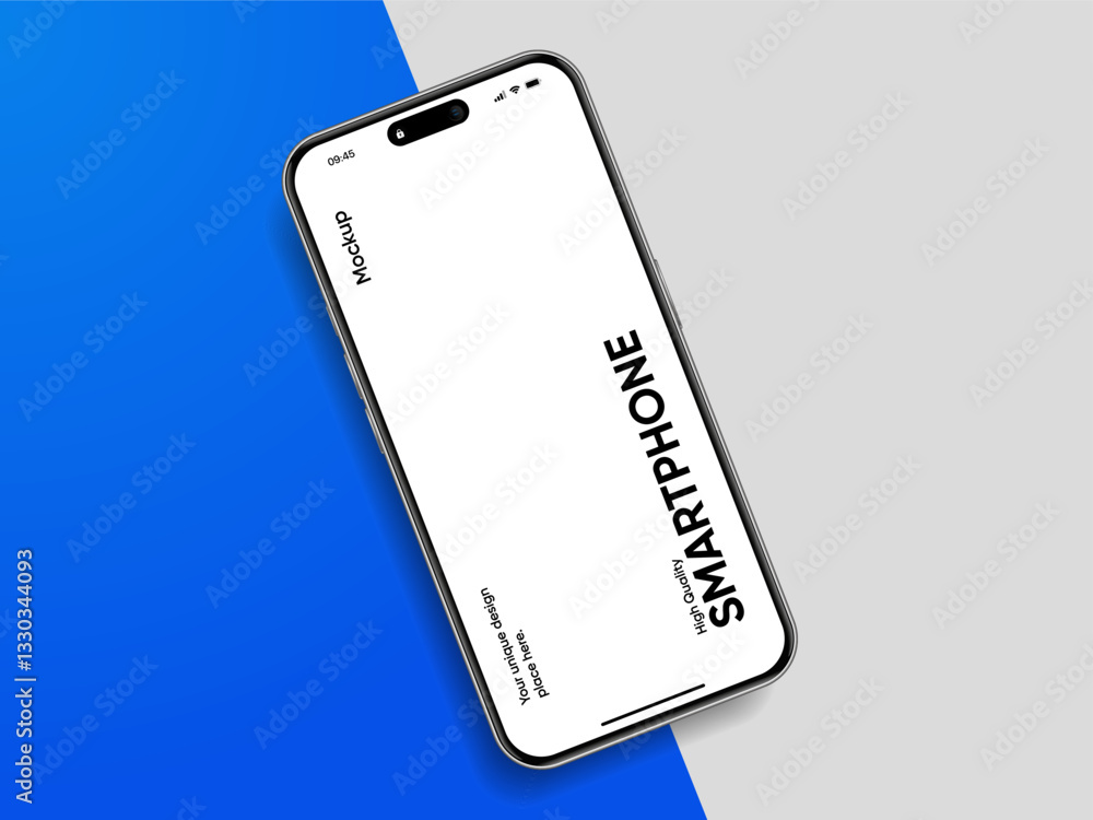 Aufkleber Realistic smartphone mockup. Mobile phone vector with isolated on white background. Device front view. 3D mobile phone with shadow. Realistic, high quality smart phone mockup for ui ux presentation.