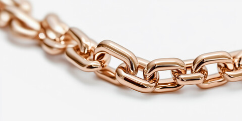 Obraz premium Close up of rose gold chain necklace with polished metal links