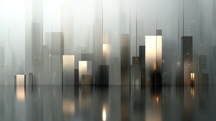 Abstract representation of a modern city skyline with sharp lines and illuminated highlights symbolizing urban growth and development