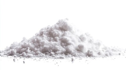 Pile of White Powder Isolated on White Background for Product Mockup