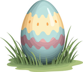 “Minimalistic image of Easter egg - elegant Easter egg vector illustration for festive design and prints”