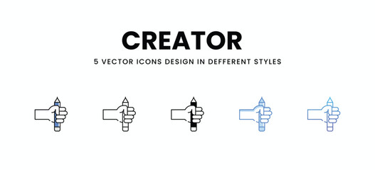 Creator   vector icons set stock illustration