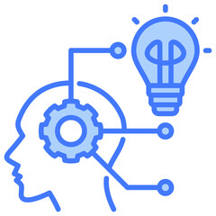 Critical Thinking Blue Icon
