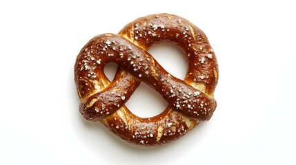 Golden brown pretzel in a knotted shape