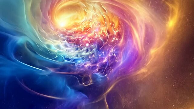 Farbenfrohe Explosion von kosmischer Energie in einer Galaxie