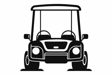 golf cart line art silhouette vector illustration