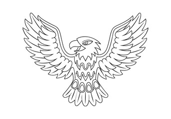 Tribal Eagle Tattoo Design – Black and White Vector Illustration of a Majestic Bird