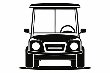 golf cart line art silhouette vector illustration