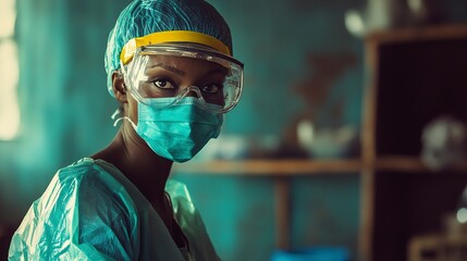 Healthcare worker preparing for a vaccination drive in a community health center during the pandemic
