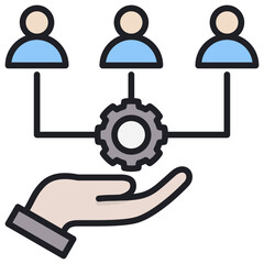 Resource Allocation Lineal Color Icon