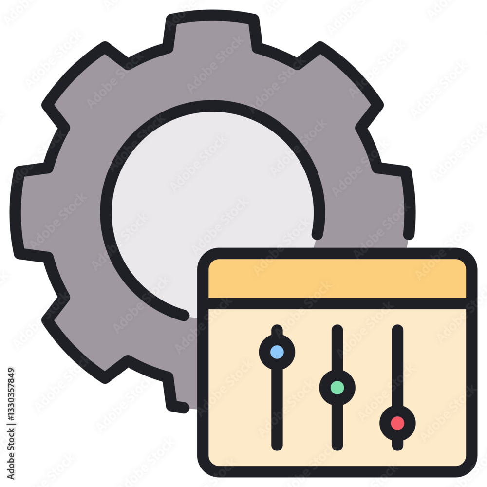 Poster configuration lineal color icon