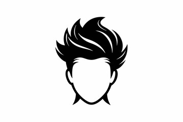 man hair icon set for barbershop line art silhouette vector illustration