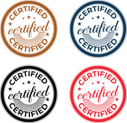 certified rubber stamp set, round green stamp