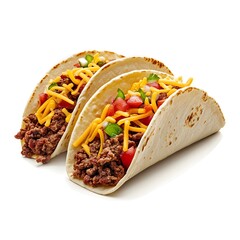 Delicious Ground Beef Tacos with Melted Cheese and Pico de Gallo Perfect for your Mexican food menu