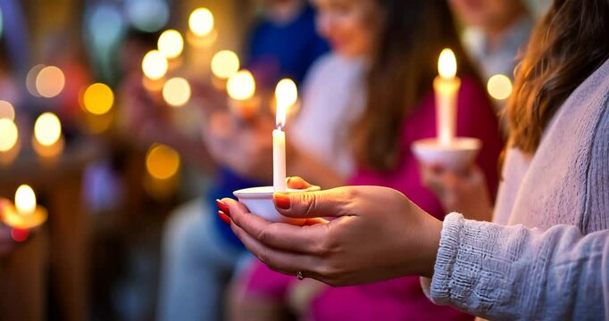 Congregation Holds Easter Candles