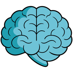 Blue human brain vector illustration  

