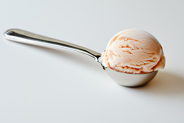 close-up portrait of a spoon filled with delicious ice cream