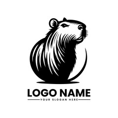 Natural Capybara Vector Logo Depicts South American Rodent Wildlife
