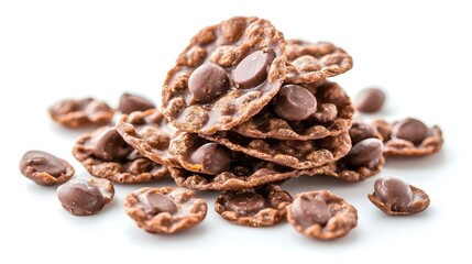 chocolate corn pads isolated on white background