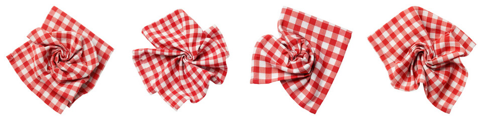 Crumpled Red and White Checkered Napkin, Cut Out Set