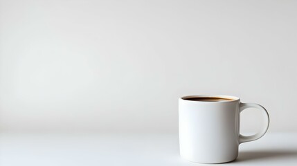Elegant single white coffee cup in ceramic mug