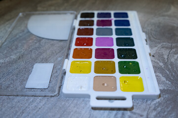 A Vibrant and Colorful Watercolor Paint Palette designed specifically for Art Supplies