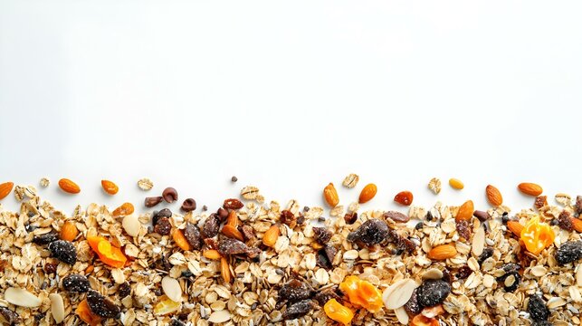 Muesli on white background - Powered by Adobe