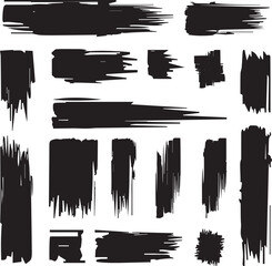 Black brush strock set 
