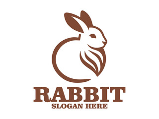 illustration vector minimalist rabbit line art with rounded ears and simple facial features on a white background, rabbit with elongated ears and logo rabbit