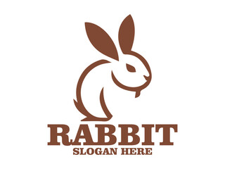 illustration vector minimalist rabbit line art with rounded ears and simple facial features on a white background, rabbit with elongated ears and logo rabbit
