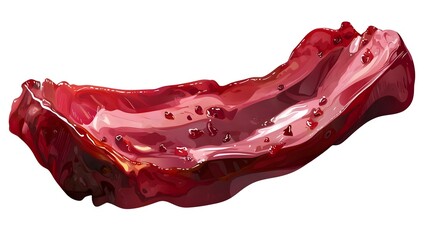 Raw bacon slice isolated on white
