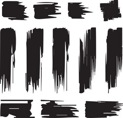 Black brush strock set 