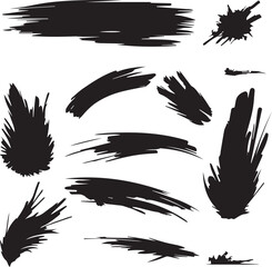 Black brush strock set 