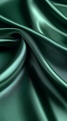 Obraz premium Emerald satin fabric drapes elegantly