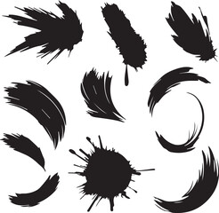 Black brush strock set 