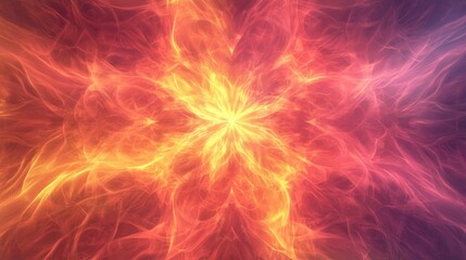 Abstract fiery fractal art glowing vibrant colors