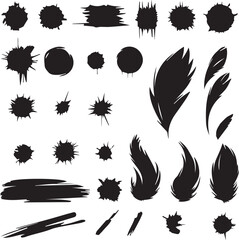 Black brush strock set 