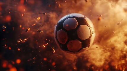 Fototapeta premium Fiery Football Illuminated By Bright Sparks images