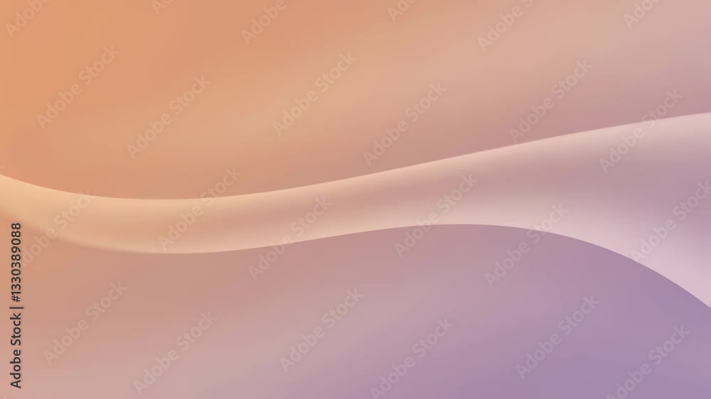 Poster smooth flowing curves in pastel peach and lavender shades. soft gradient background for digital art,