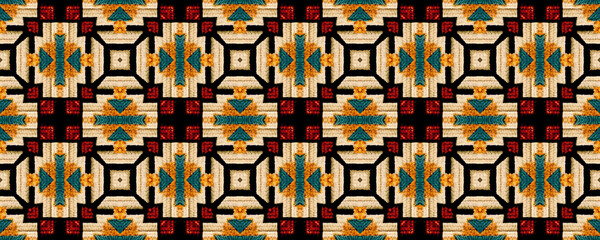 Seamless Navajo Embroidery. Indian handmade
