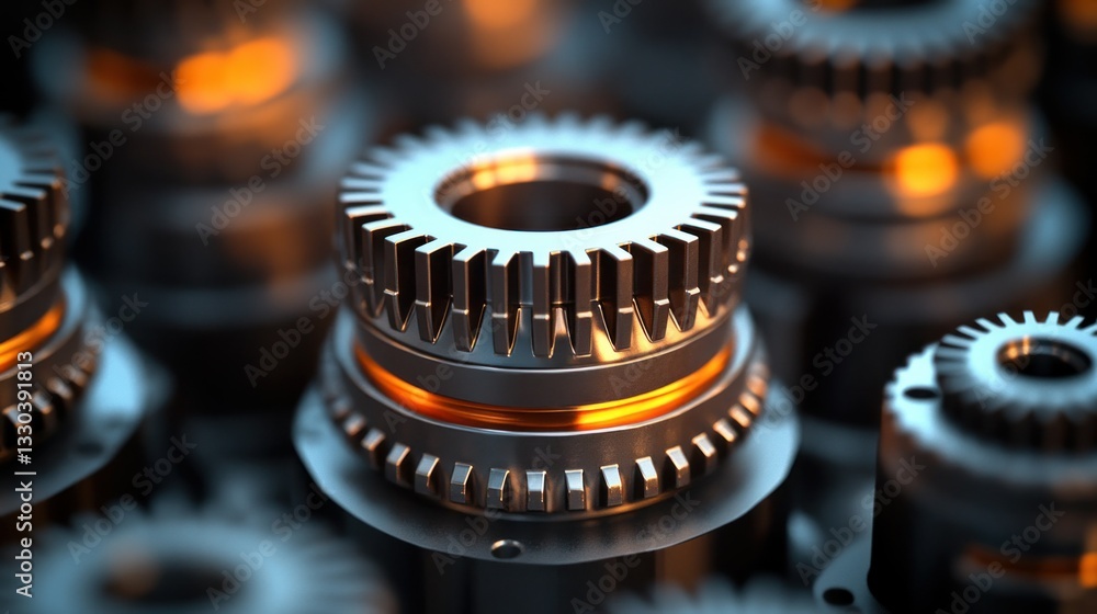 Poster close-up view of intricate gears