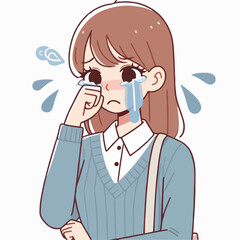 vector illustration of crying person