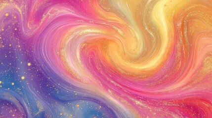 Obraz premium Abstract swirling colors with gold glitter