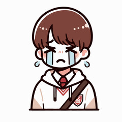 vector illustration of crying person