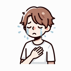 vector illustration of crying person