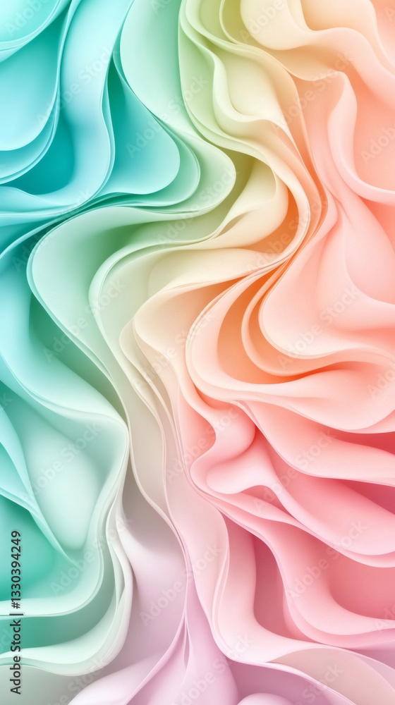 Poster pastel colored abstract background forming soft waves, perfect for websites, presentations, social m