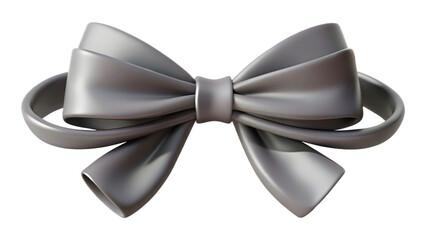 Elegant grey ribbon with a bow isolate