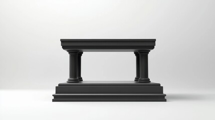 Classic Black Pedestal Display Stand for Art or Product Showcase