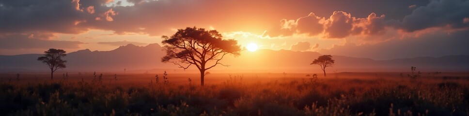 Fototapeta premium Nice africa sunset landscape