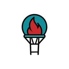 vector illustration of a burning candle on a white background